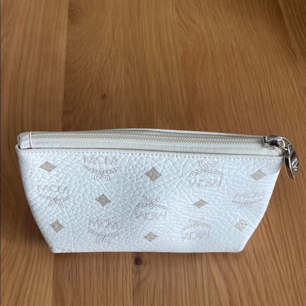 MCM White Cosmetic Pouch
